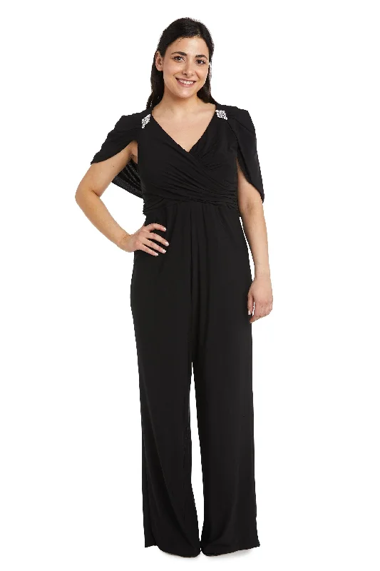 women's jumpsuits with halter necksR&M Richards 2460P Petite Capelet Jumpsuit Formal