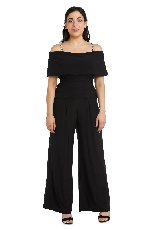 women's boho jumpsuitsR&M Richards 5982P Petite Off Shoulder Jumpsuit