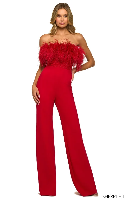 women's jumpsuits with long sleevesSherri Hill 55382CL Jumpsuit