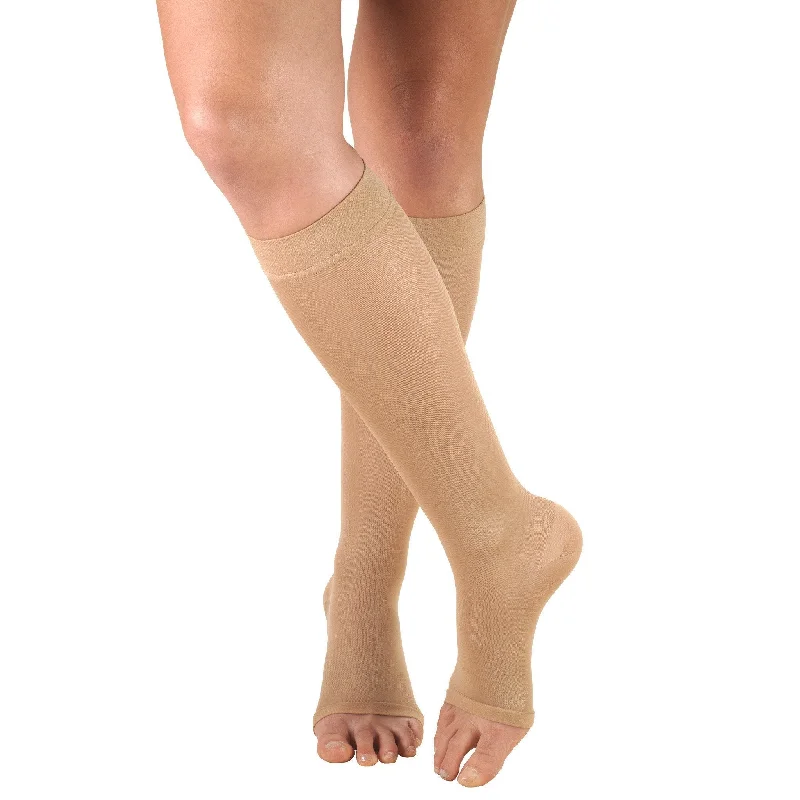 TRUFORM® Ladies Opaque Knee High 15-20 mmHg, Open Toe