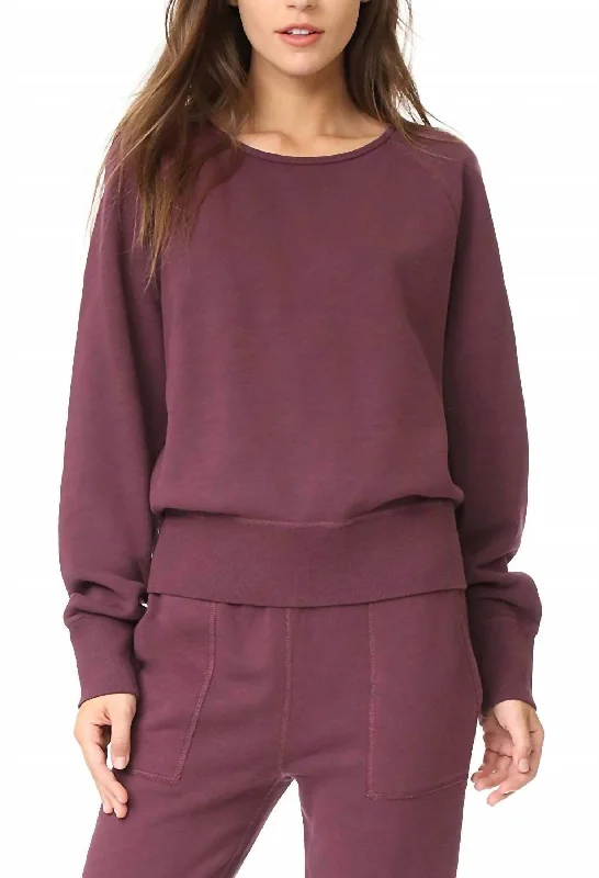 Soft Knitted SweatersClassic Fit Pullover Sweater In Port