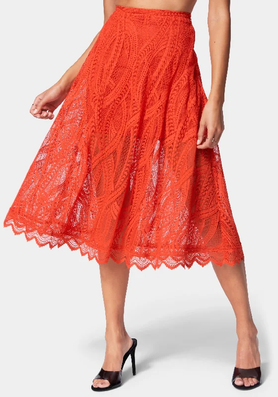 women's velvet skirtsCorded Lace Full Skirt