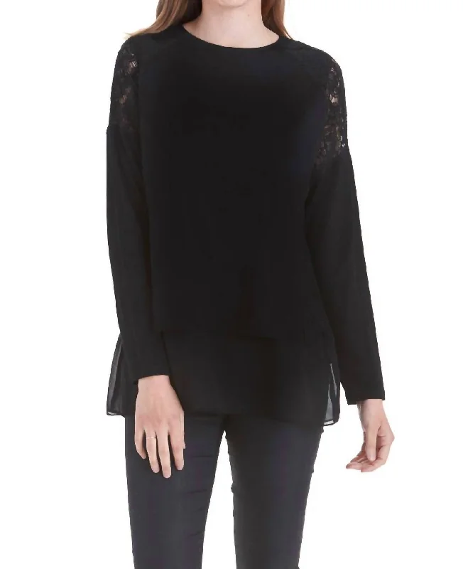 Turtle-Neck SweatersEvangeline Layer Sweater In Black