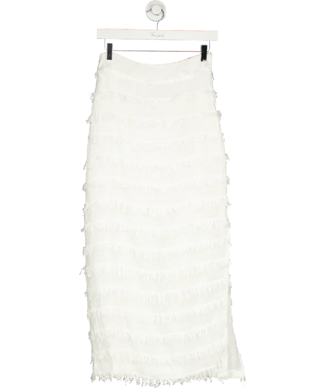 women's figure-flattering business skirtsJan & Nova White Long Skirt UK S