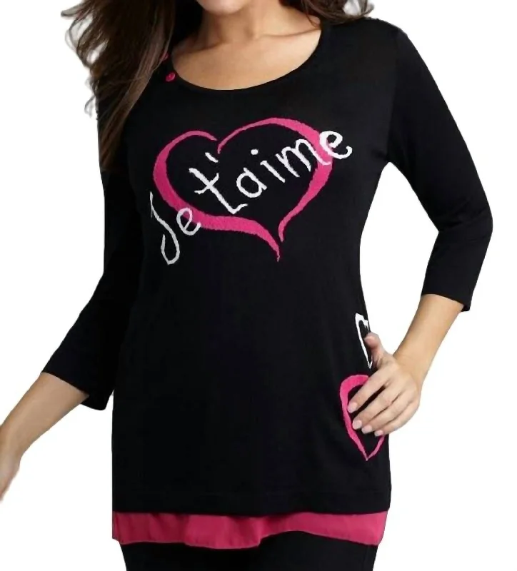 Baby SweatersJe'taime Sweater In Blackfuchsia