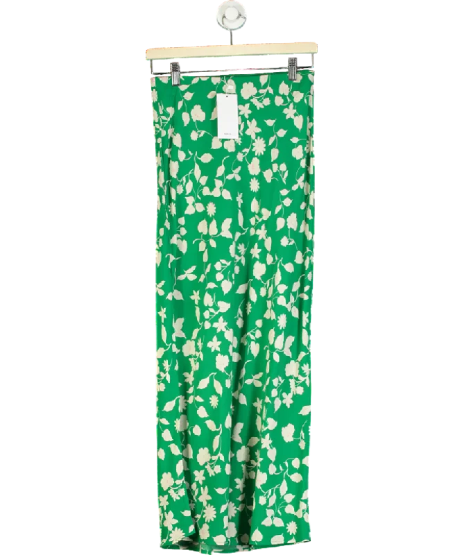 women's business skirtsMANGO Green Printed Long Skirt UK S