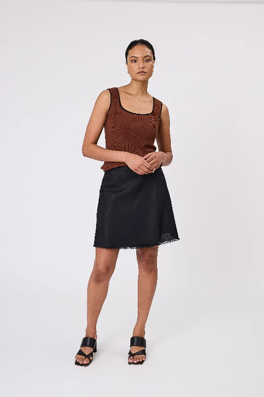 women's woven A-line skirts for summerMarlow Barcelona Wrap Skirt - Black