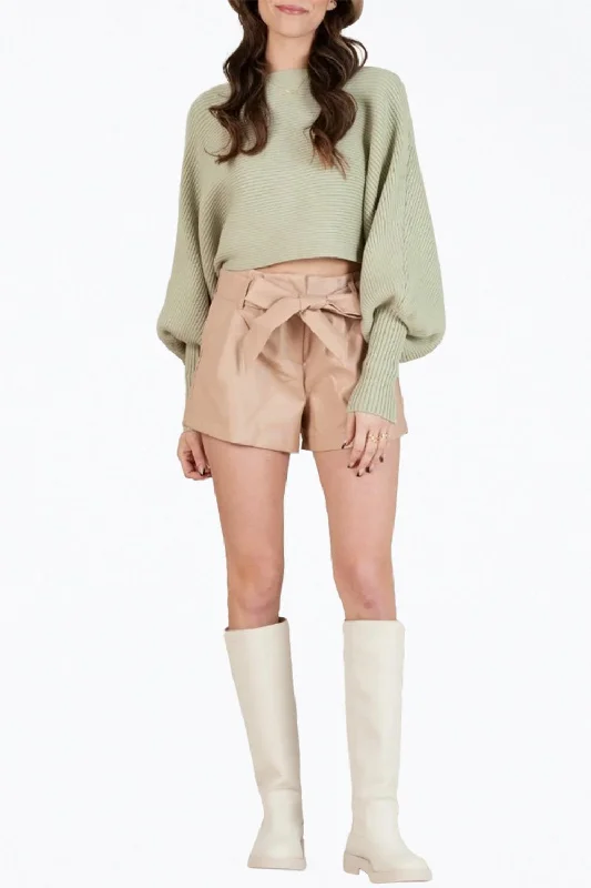 Trendy Pullover SweatersMisha Cropped Ribbed-Knit Sweater In Moss