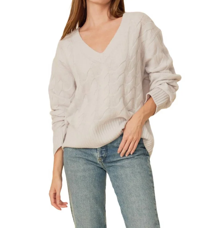 Designer SweatersMonterey Cashmere Pullover Sweater In Salt