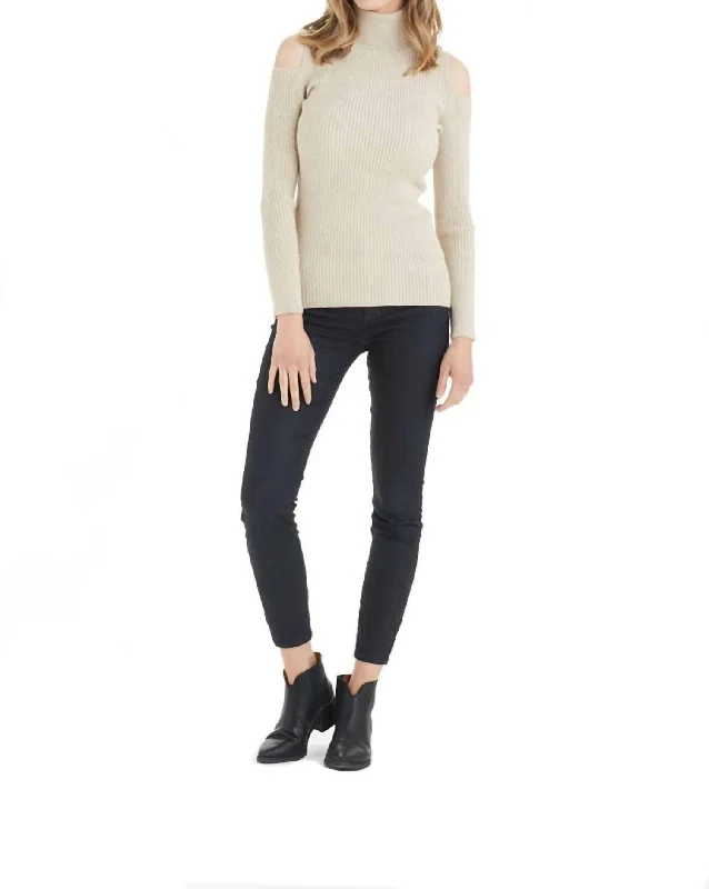 Quick-Dry SweatersSara Cold Shoulder Sweater In Beige