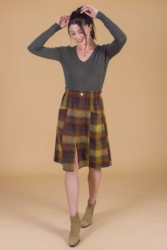 women's lace A-line skirtsSkirt Cailen Earthy Plaid