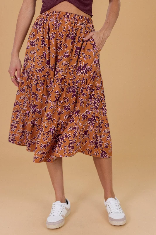 women's chiffon skirtsSkirt Martha Terracotta Floral