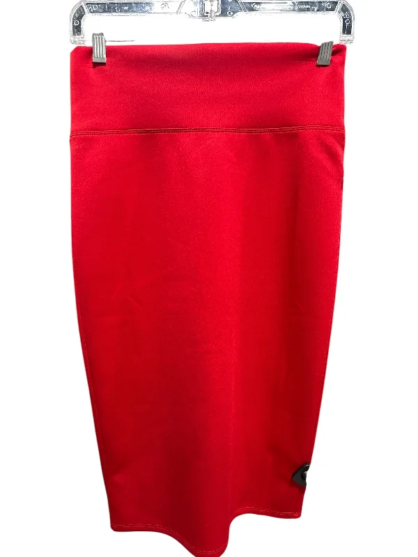 women's velvet skirtsSkirt Midi By It In Red, Size: M