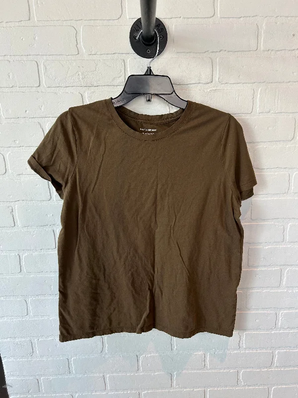 women's tops for those who want to wear pieces that are both functional and fashionableTop Short Sleeve Basic By Banana Republic In Brown, Size: L