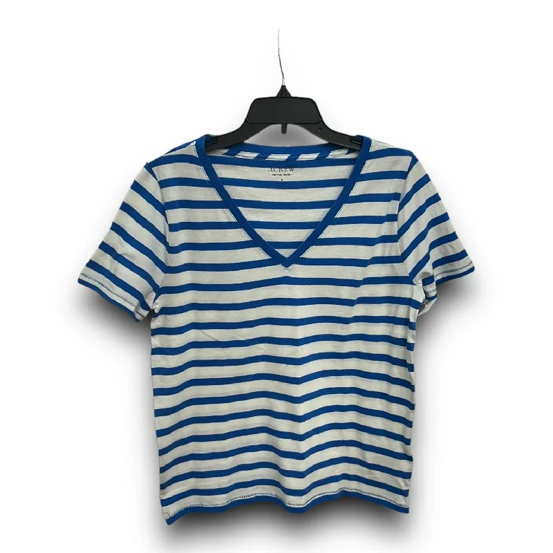 women's tops for those who love bold and vibrant colorsTop Short Sleeve Basic By J. Crew In Striped Pattern, Size: S