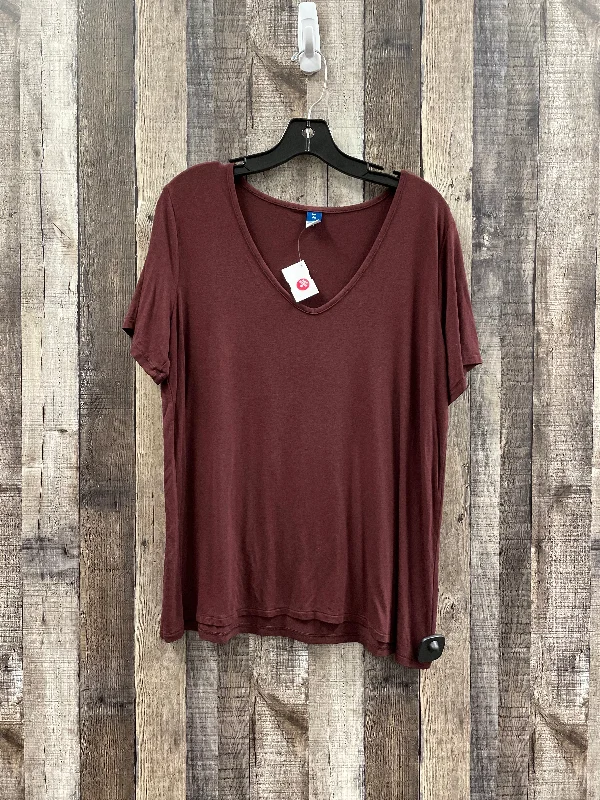 women's tops for evening soireesTop Short Sleeve Basic By Old Navy In Red, Size: L