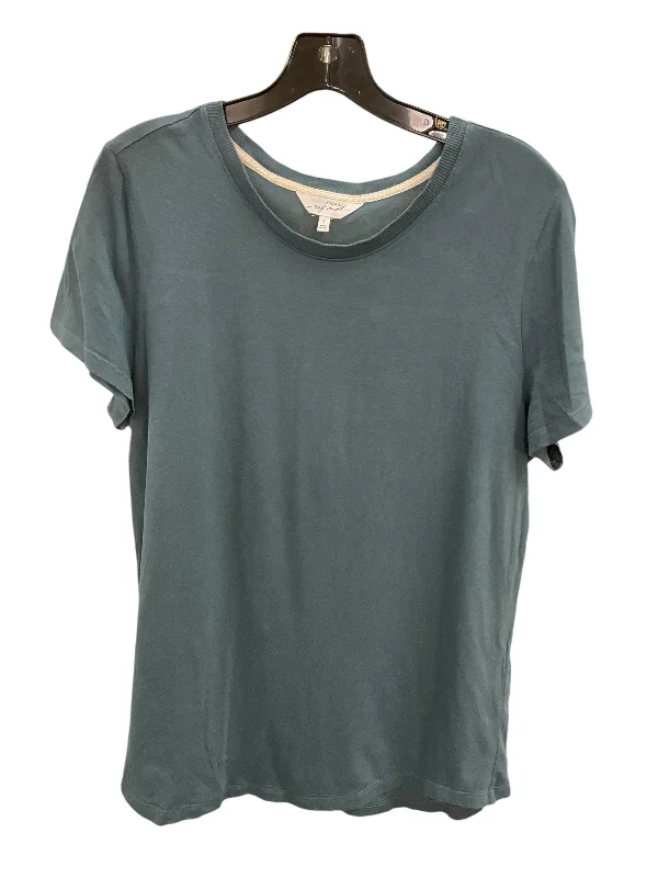 women's tops with asymmetrical designsTop Short Sleeve Basic By Soma In Grey, Size: L