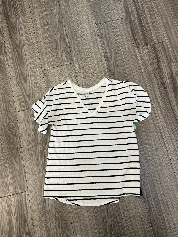 women's tops for those who love to mix and match prints and patternsTop Short Sleeve By A New Day In Striped Pattern, Size: S