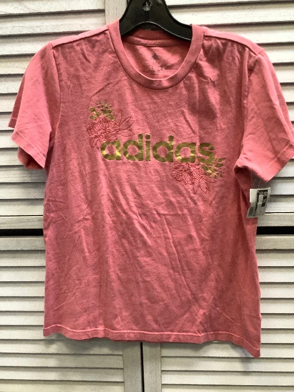 women's tops for minimalist aestheticsTop Short Sleeve By Adidas In Pink, Size: M