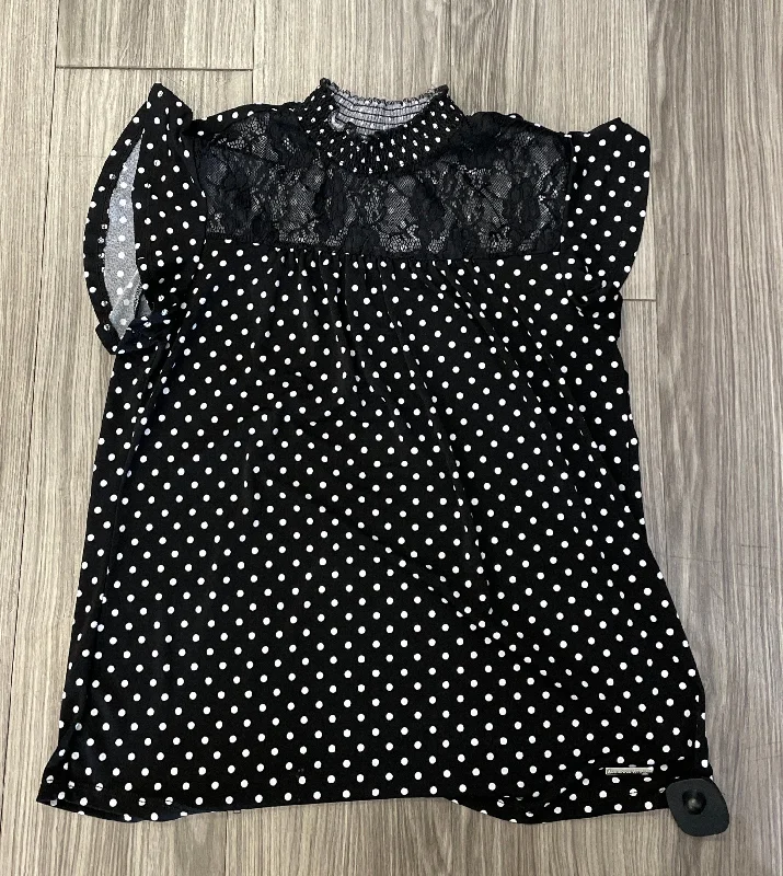 women's tops for those who refuse to compromise on styleTop Short Sleeve By Adrienne Vittadini In Polkadot Pattern, Size: M