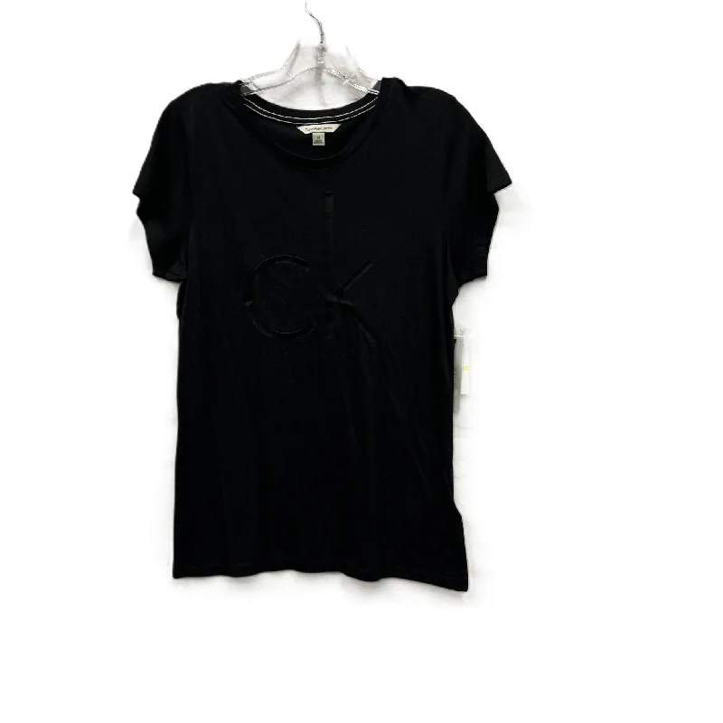 women's tops for those who love to experiment with fashionTop Short Sleeve By Calvin Klein In Black, Size: M