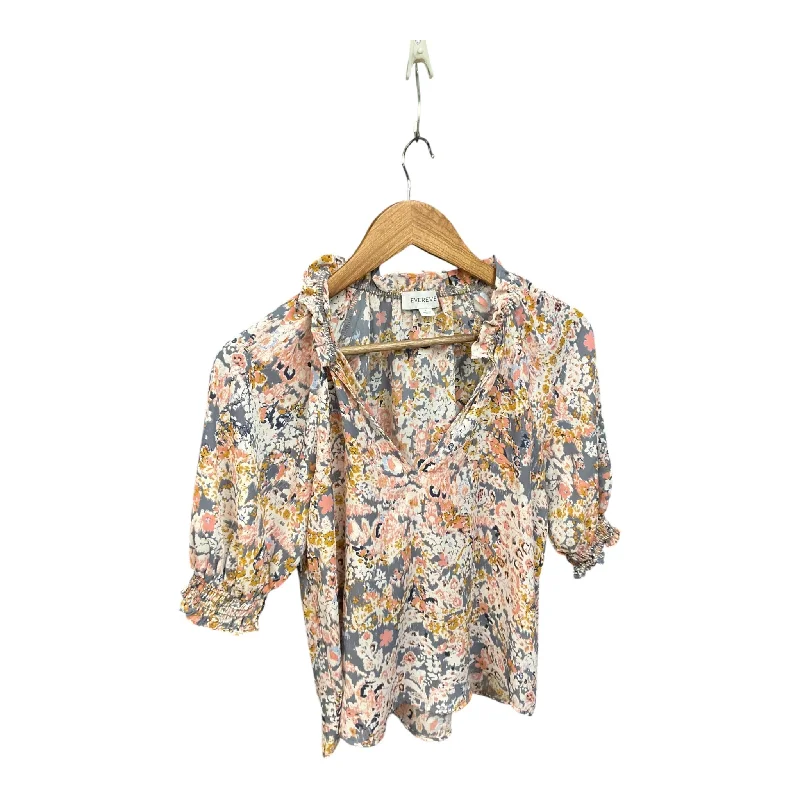 women's tops with floral printsTop Short Sleeve By Evereve In Multi-colored, Size: S