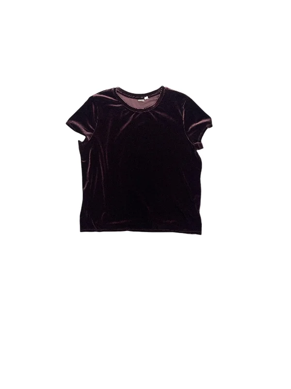 women's tops with ruffled hemsTop Short Sleeve By Gap In Purple, Size: L