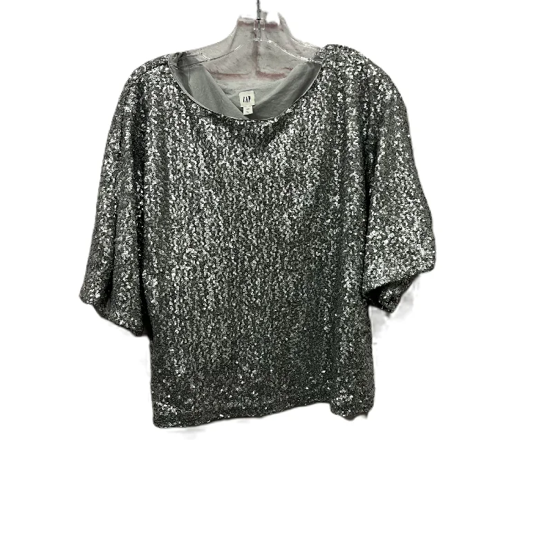 women's tops for those who want to make a bold fashion statement with their choice of topsTop Short Sleeve By Gap In Silver, Size: M