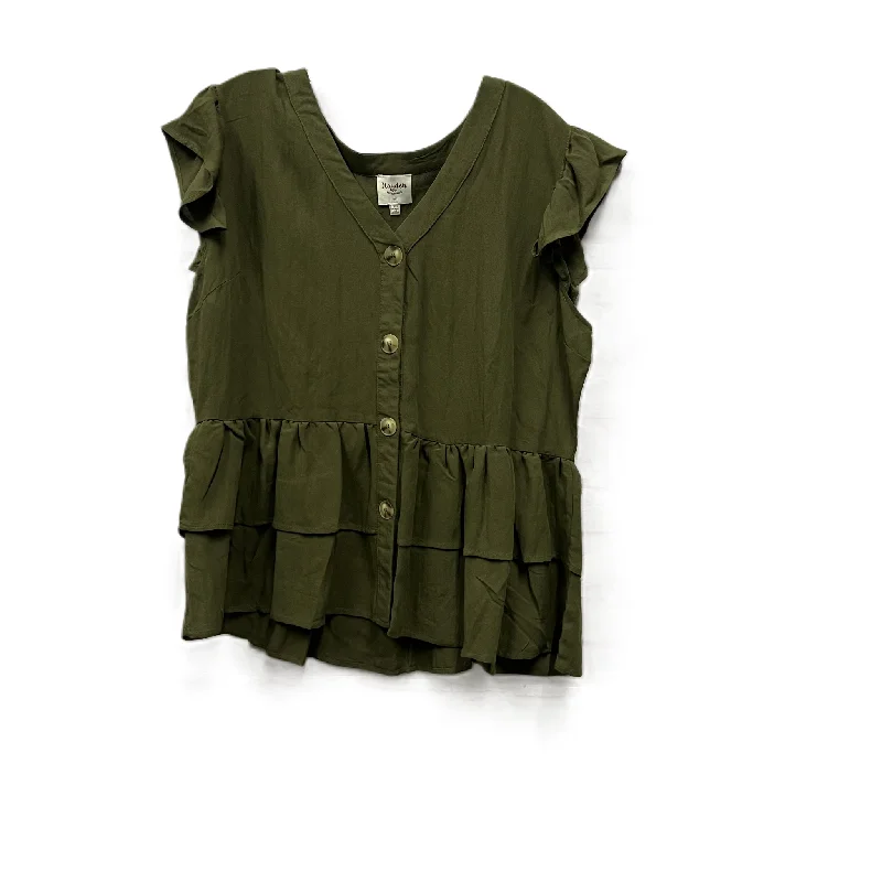 women's tops for those who love to experiment with fashionTop Short Sleeve By Hayden La In Green, Size: 2x