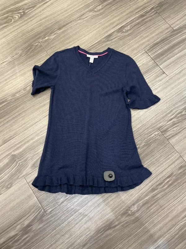 women's tops for those who love to dress up their casual looks with stylish topsTop Short Sleeve By Isaac Mizrahi In Navy, Size: Xxs