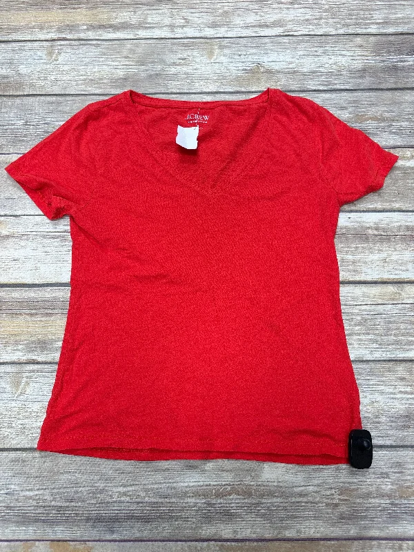 three-quarter sleeve women's topsTop Short Sleeve By J. Crew In Red, Size: S