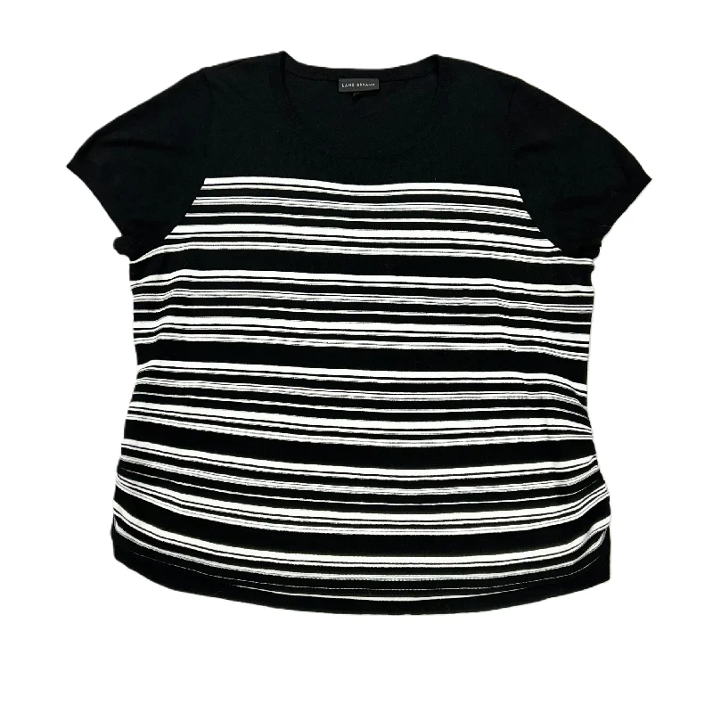 women's tops with flutter sleevesTop Short Sleeve By Lane Bryant In Black & White, Size: 3x