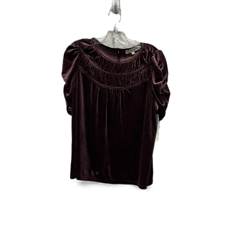 women's tops for those who want to add a pop of color to their outfitsTop Short Sleeve By Loft In Purple, Size: Petite L