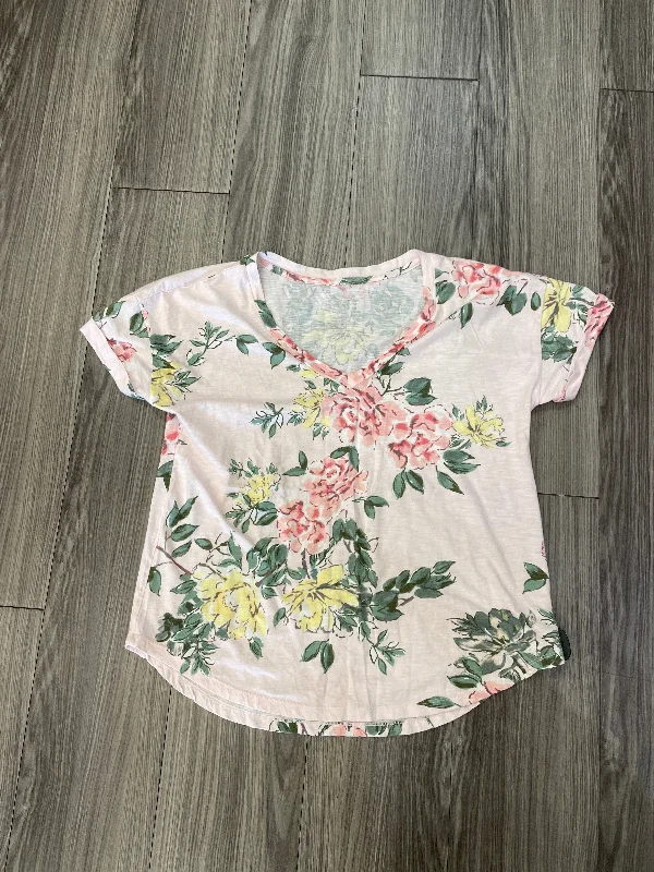 women's tops for those who love to experiment with fashionTop Short Sleeve By Maurices In Floral Print, Size: L