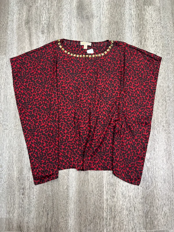 women's tops for mixing and matching with different bottomsTop Short Sleeve By Michael By Michael Kors In Animal Print, Size: S