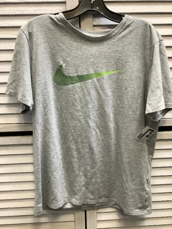 women's tops for boho-chic stylesTop Short Sleeve By Nike In Grey, Size: M