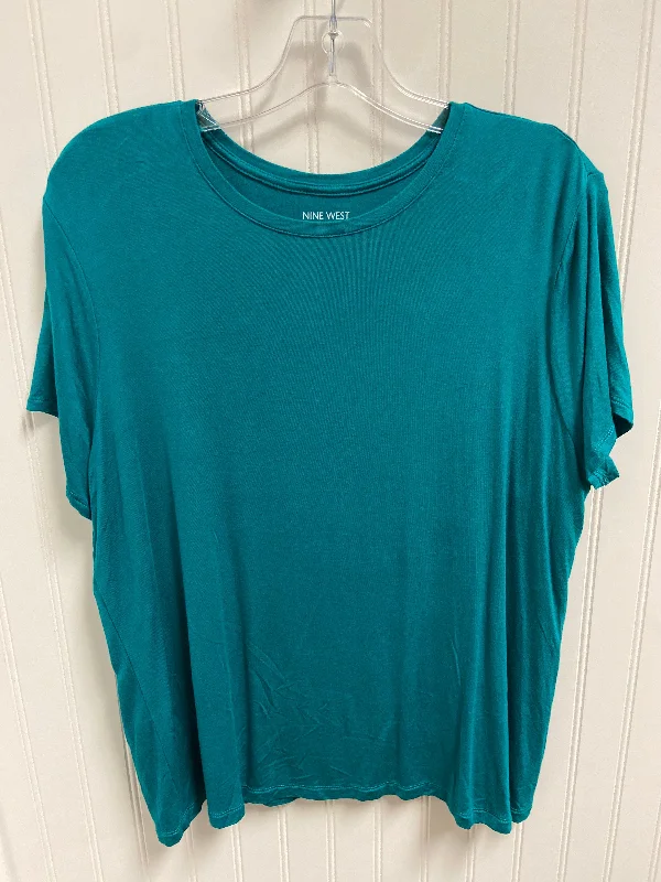 women's tops for gala dinnersTop Short Sleeve By Nine West In Green, Size: Xxl