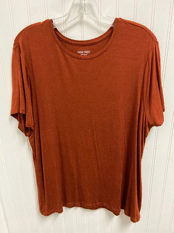 women's tops for bridal showers and baby showersTop Short Sleeve By Nine West In Orange, Size: Xxl