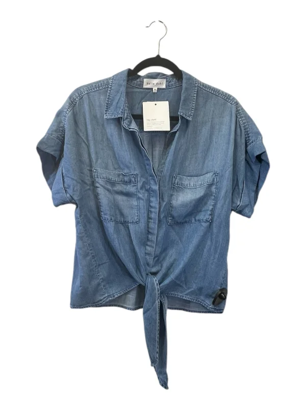 women's tops for statement-making outfitsTop Short Sleeve Designer By Bella Dahl In Blue Denim, Size: M