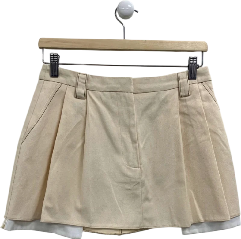 women's pencil pleat skirtsTopshop Cream Pleated Skirt UK 8